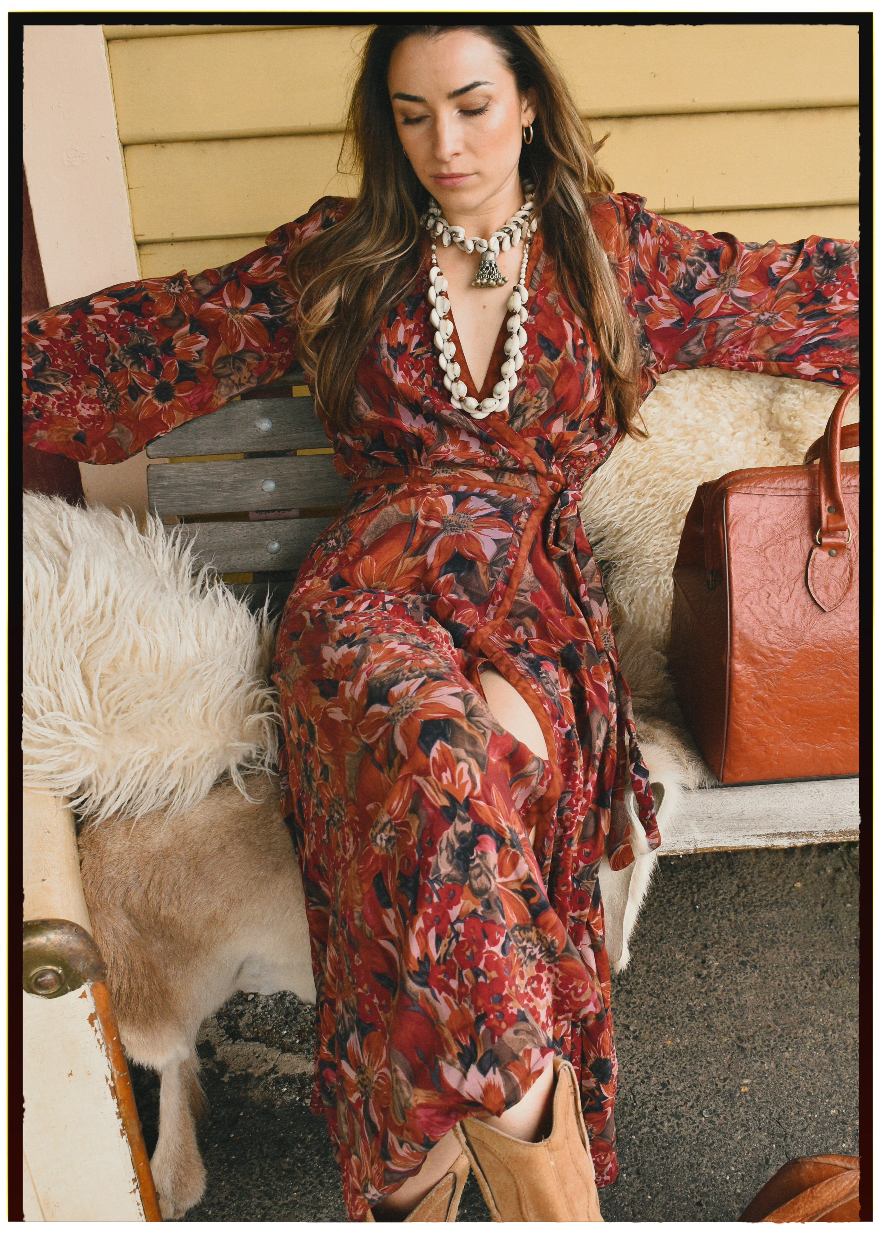 Caladium Wrap Silk Dress ~ Frankie M