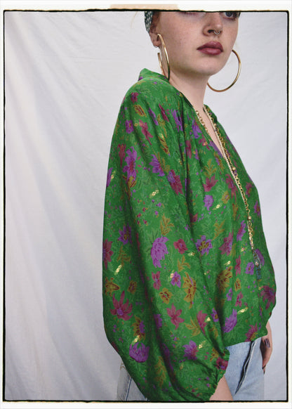 Ochna Silk Crepe Shirt ~ Sapphire S