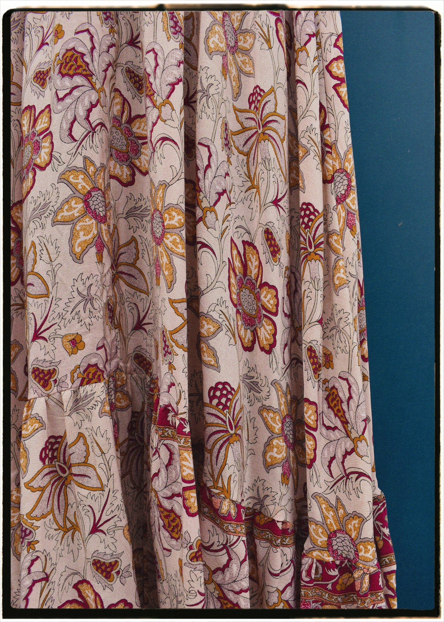 Eustoma Silk Crepe Swing Maxi Dress ~ Solitary L