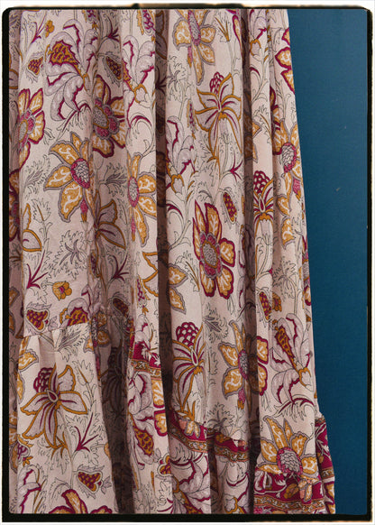 Eustoma Silk Crepe Swing Maxi Dress ~ Solitary L