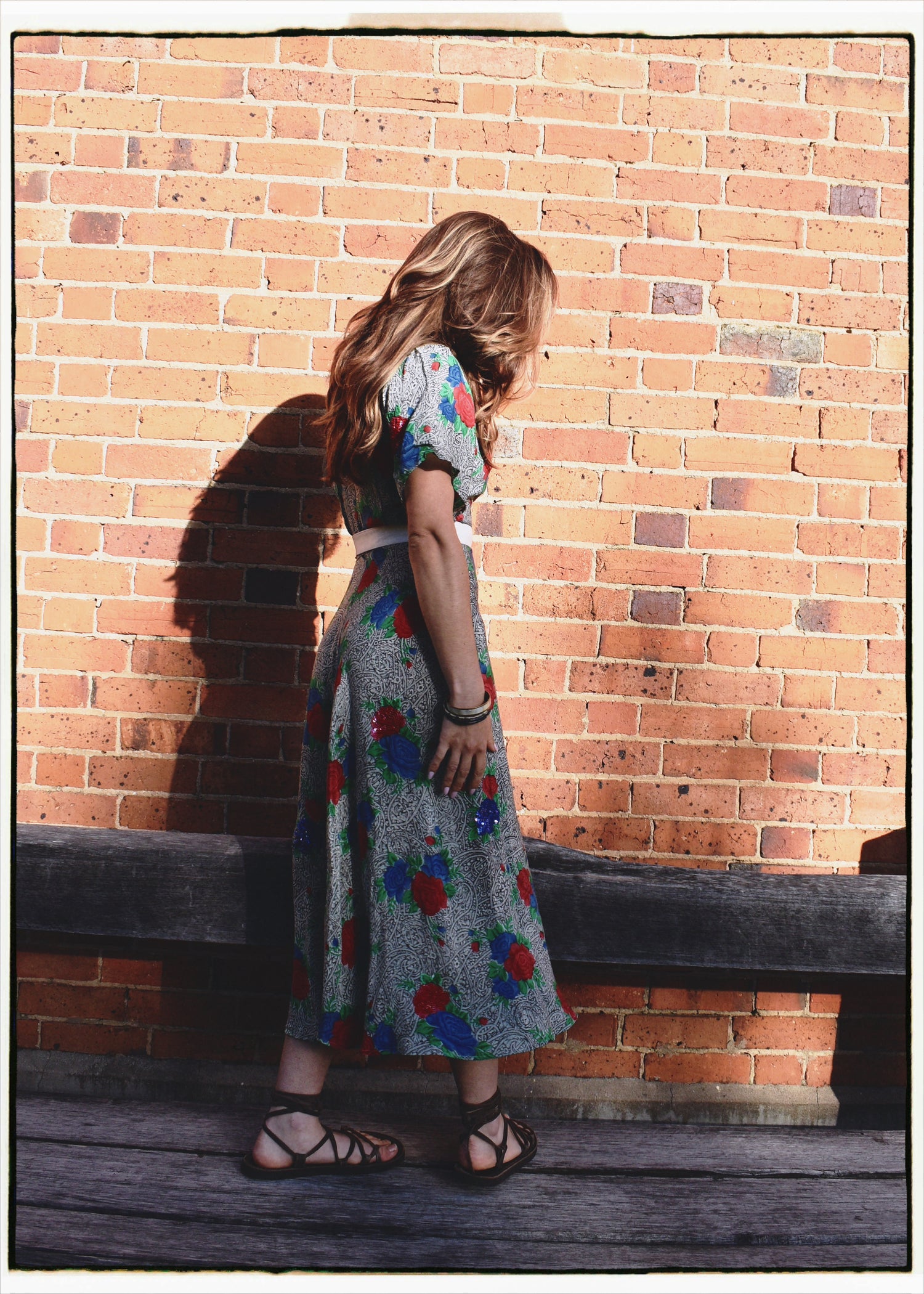 Liatris Silk Crepe Flutter Sleeve Wrap Dress ~ Cloisonné S