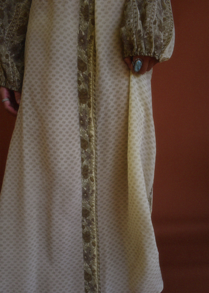 Zea Silk Crepe Kaftan Maxi Dress ~  Harvest XL