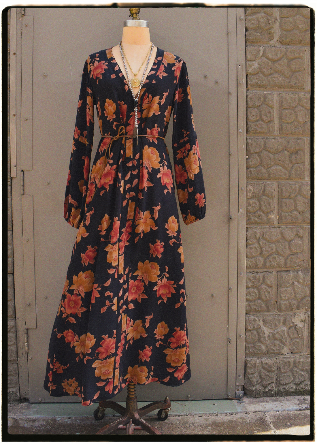 Zea Silk Crepe Kaftan Maxi Dress ~  Oriole S
