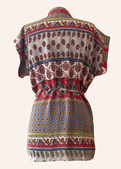 silk wrap shirt top blouse pyjama vintage bohemian repurposed saree sari