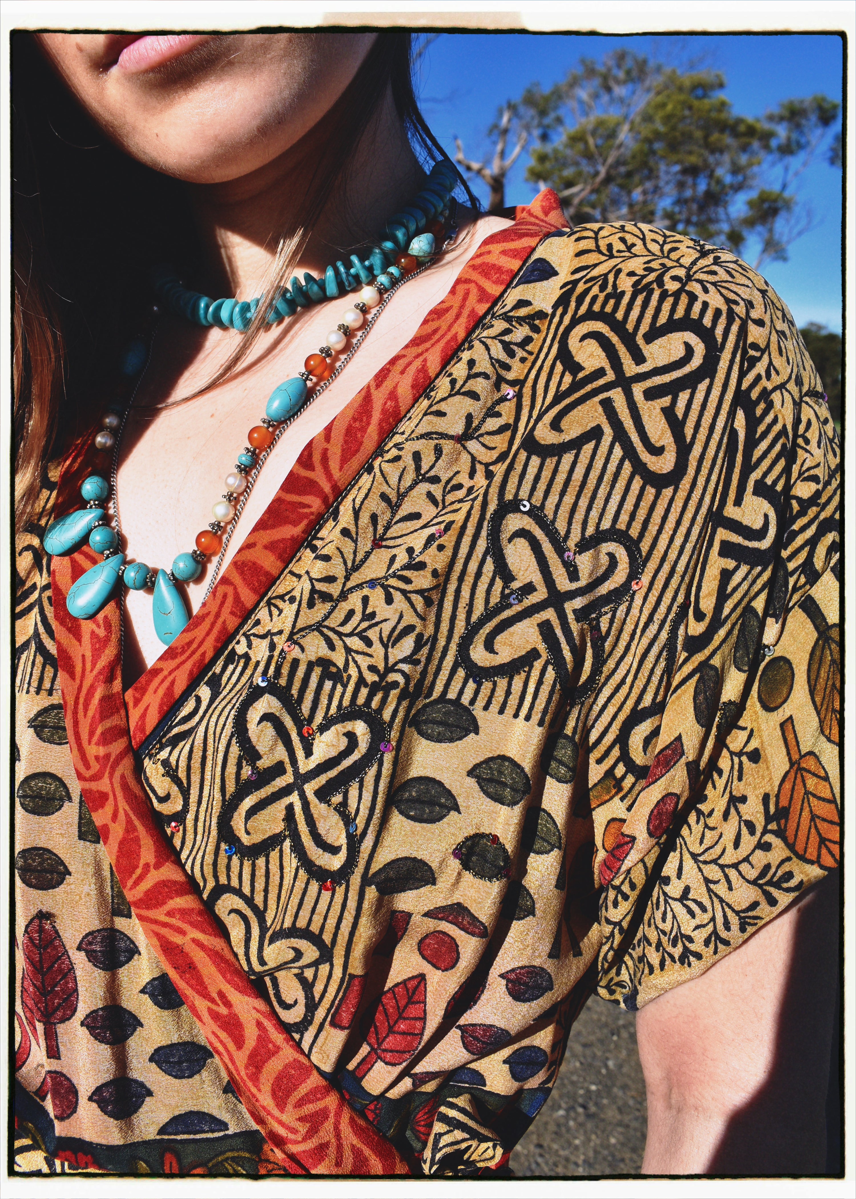 Bassia Silk Crepe Cross Tie Front Blouse ~ Novelle S