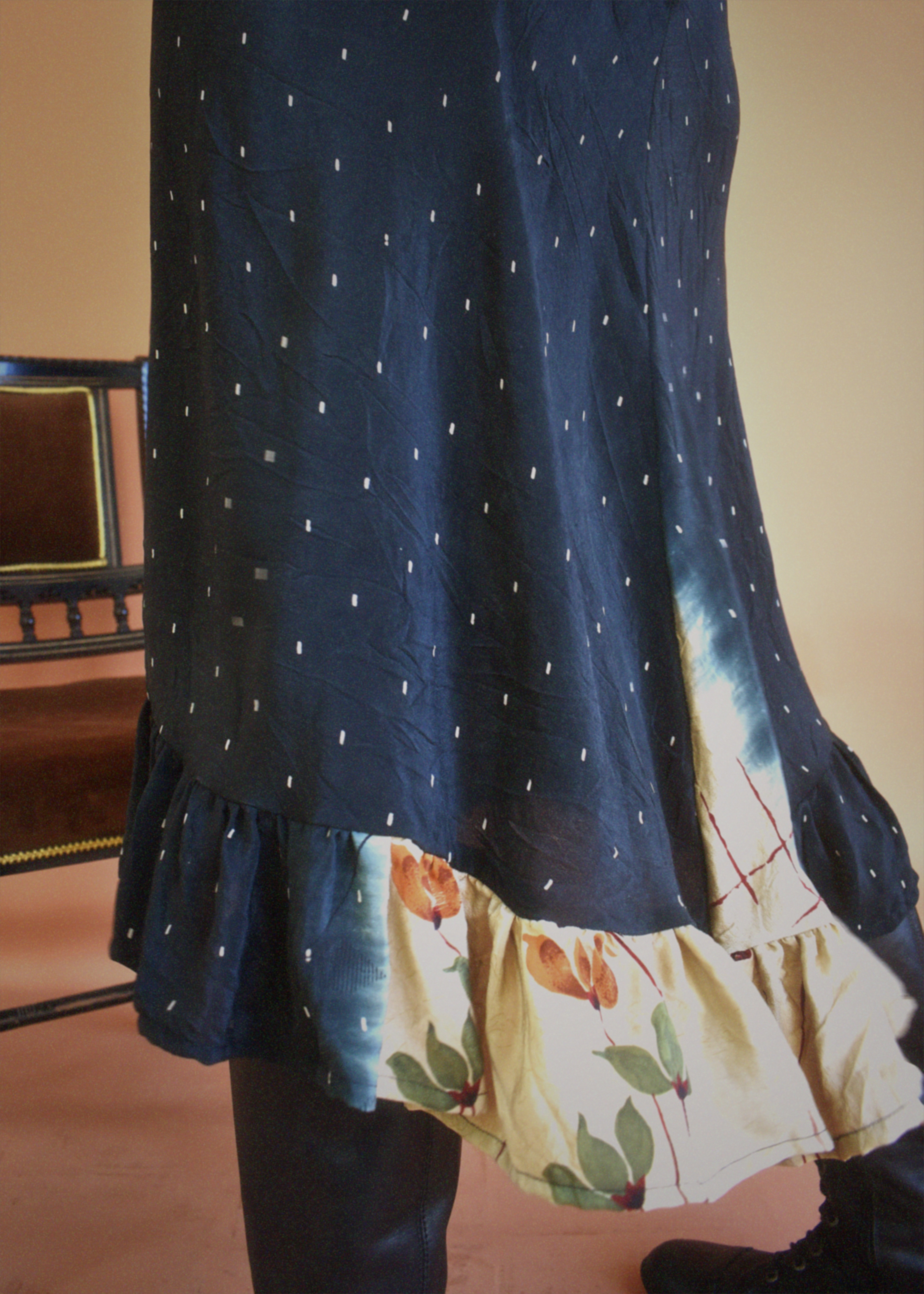 Rumex Silk Slip Dress ~ Indigo S