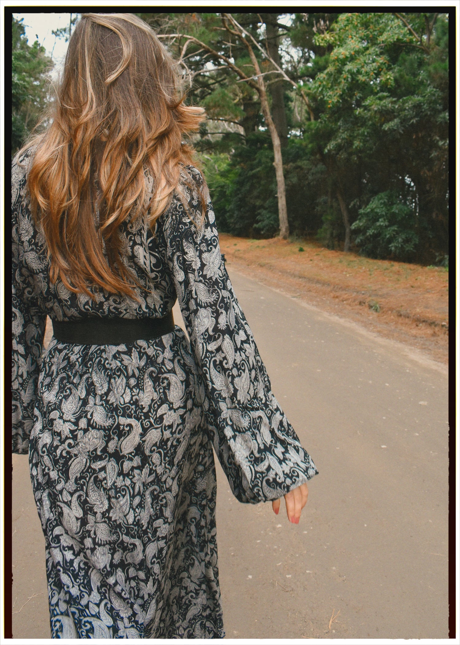 Caladium Wrap Silk Dress ~ Carbon XL