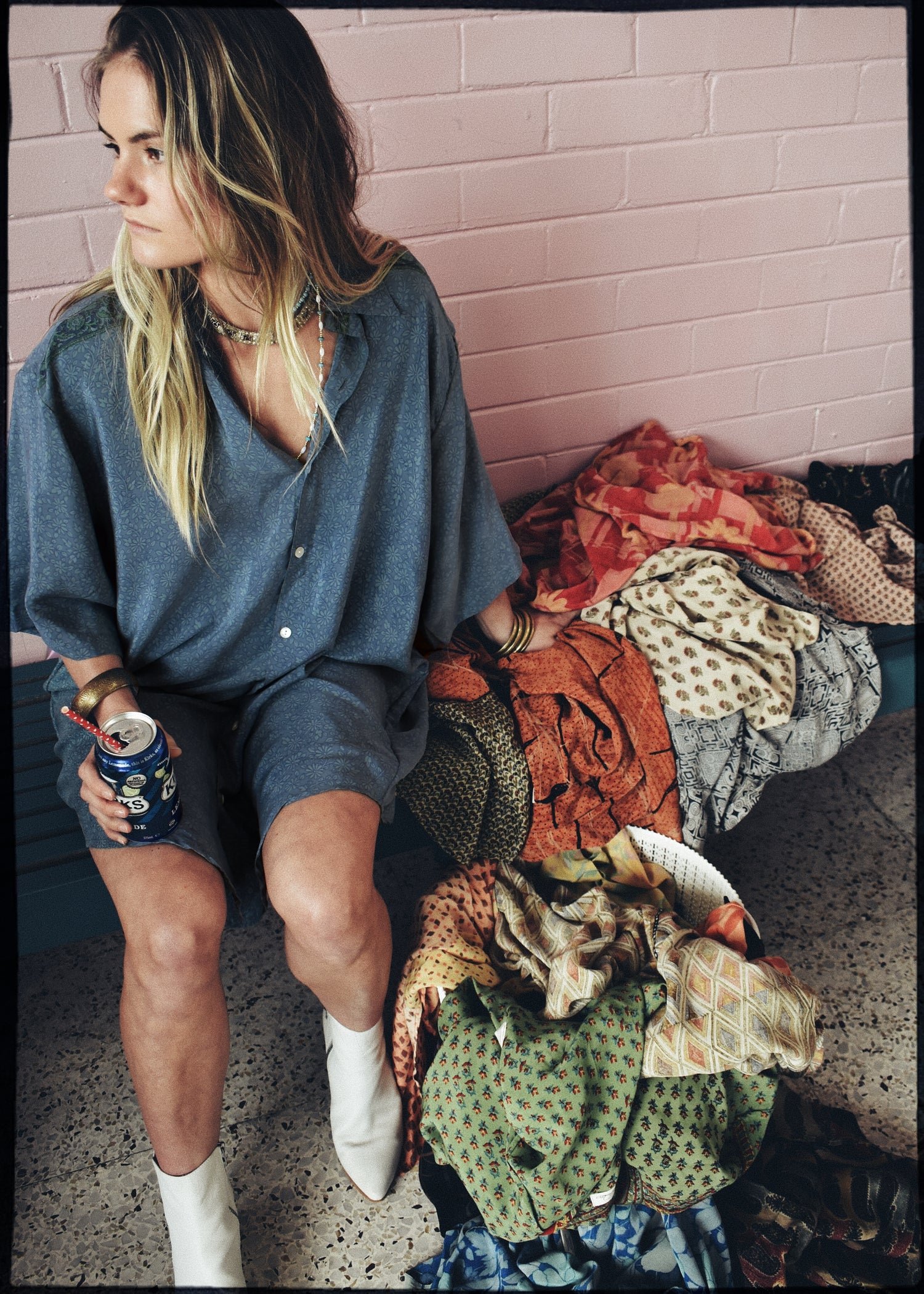 Astralagus Silk Crepe Oversized Shirt ~ Smoulder
