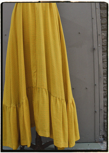 Eustoma Silk Crepe Swing Maxi Dress ~ Snake Eye L