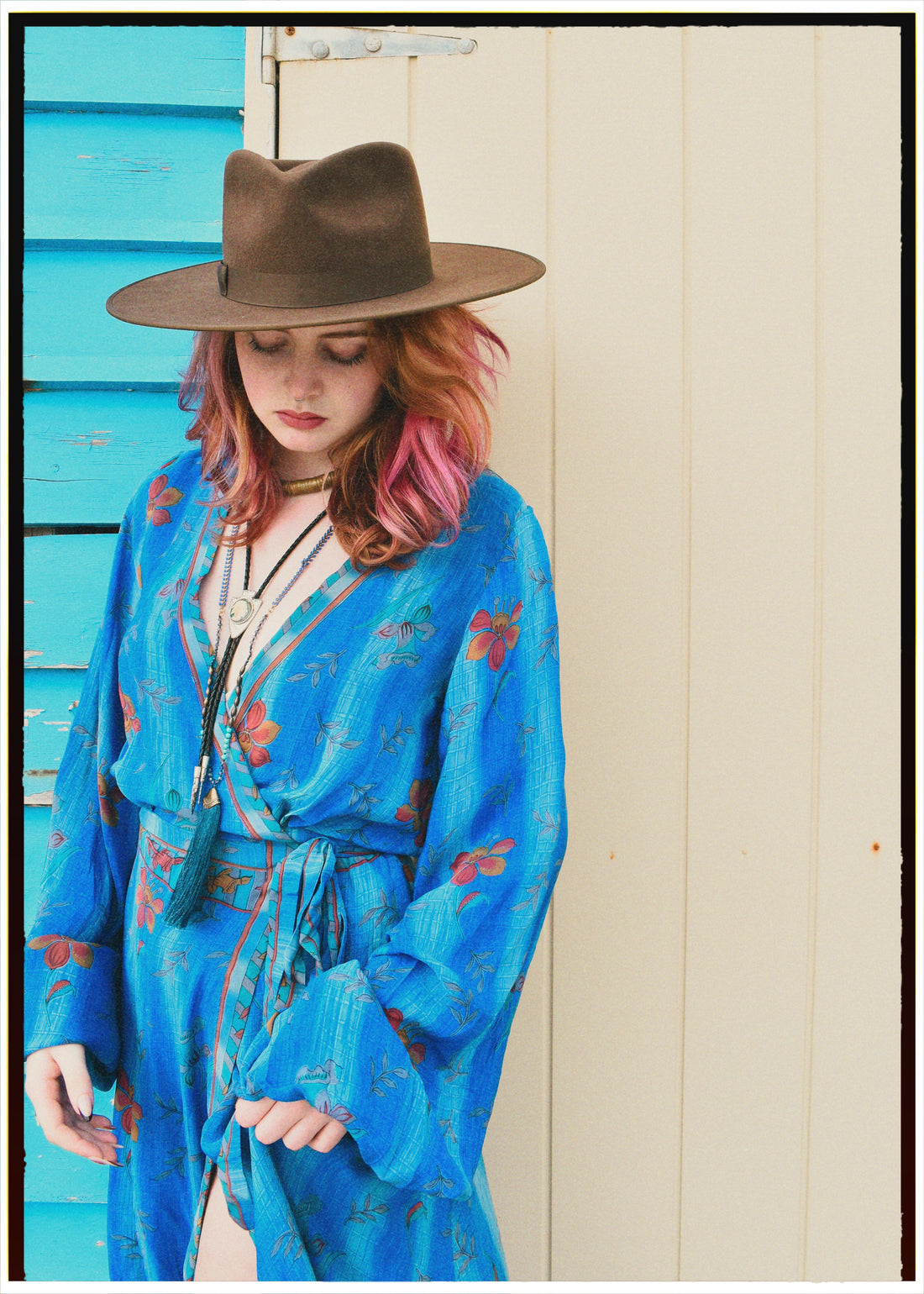 Caladium Silk Wrap Dress ~ Aquarius XS