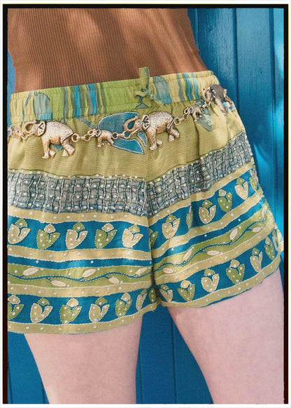 Fumaria Silk Shorts ~ Kantha M