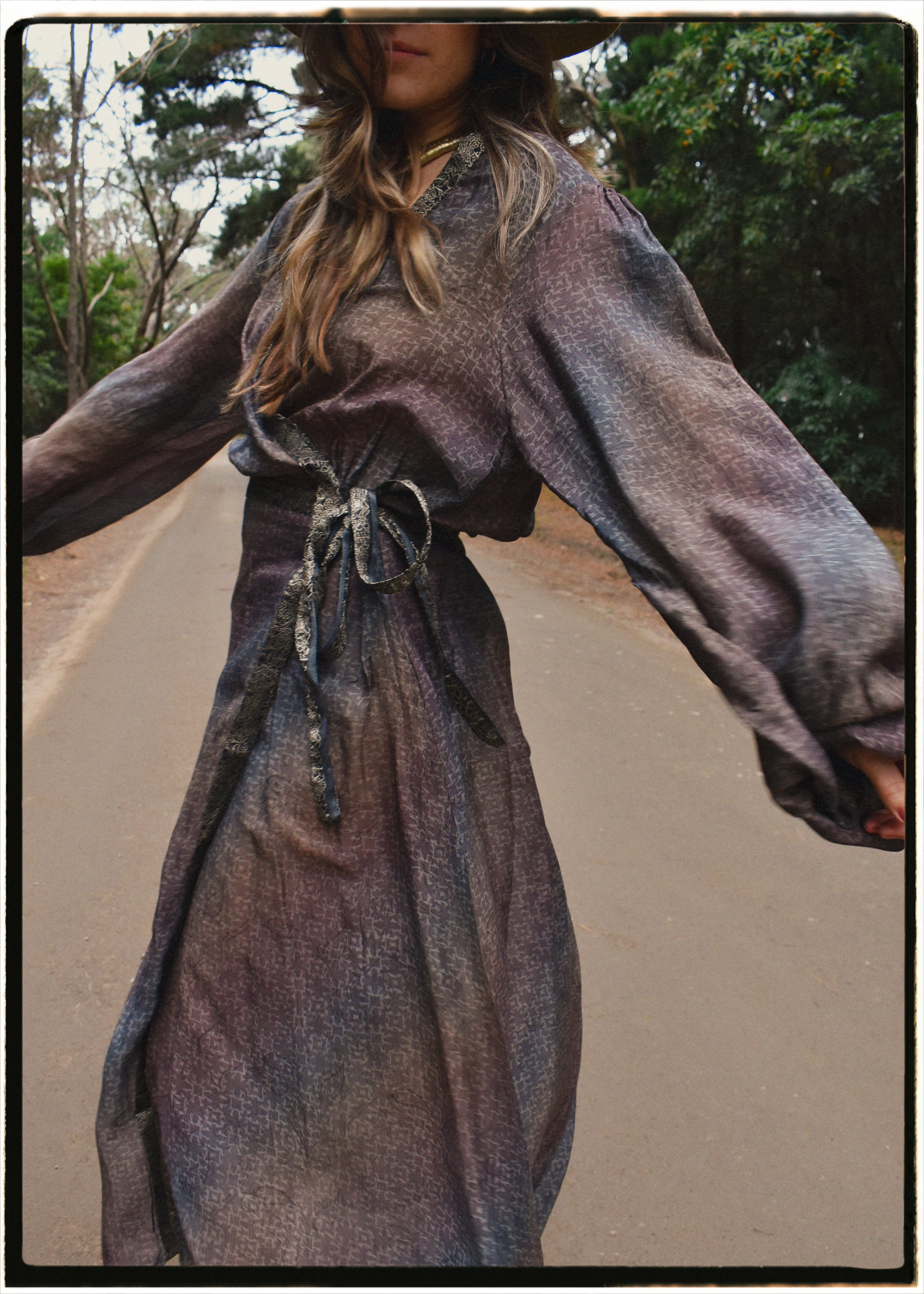 Caladium Wrap Silk Dress ~ Renaissance XL