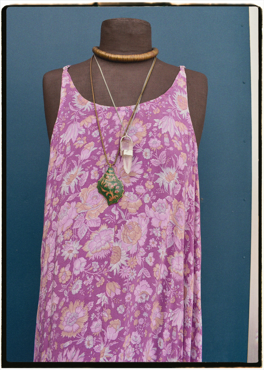 Eustoma Silk Crepe Swing Maxi Dress ~ Rapture XL