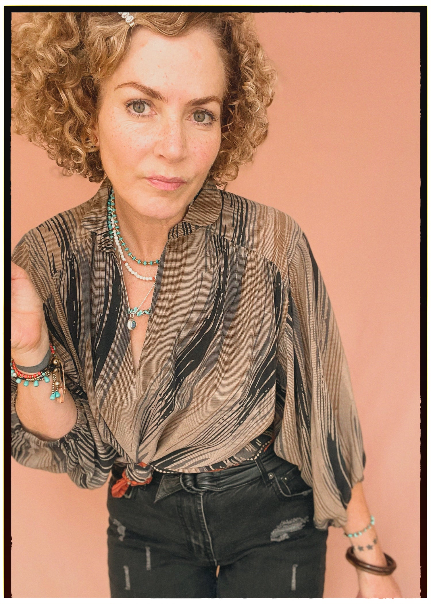 Ochna Silk Crepe Shirt ~ Hurricane XL