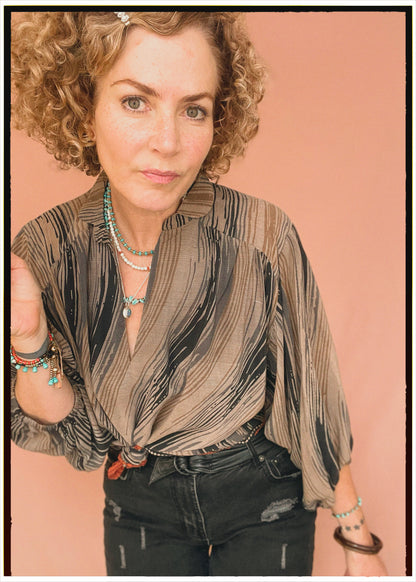 Ochna Silk Crepe Shirt ~ Hurricane XL