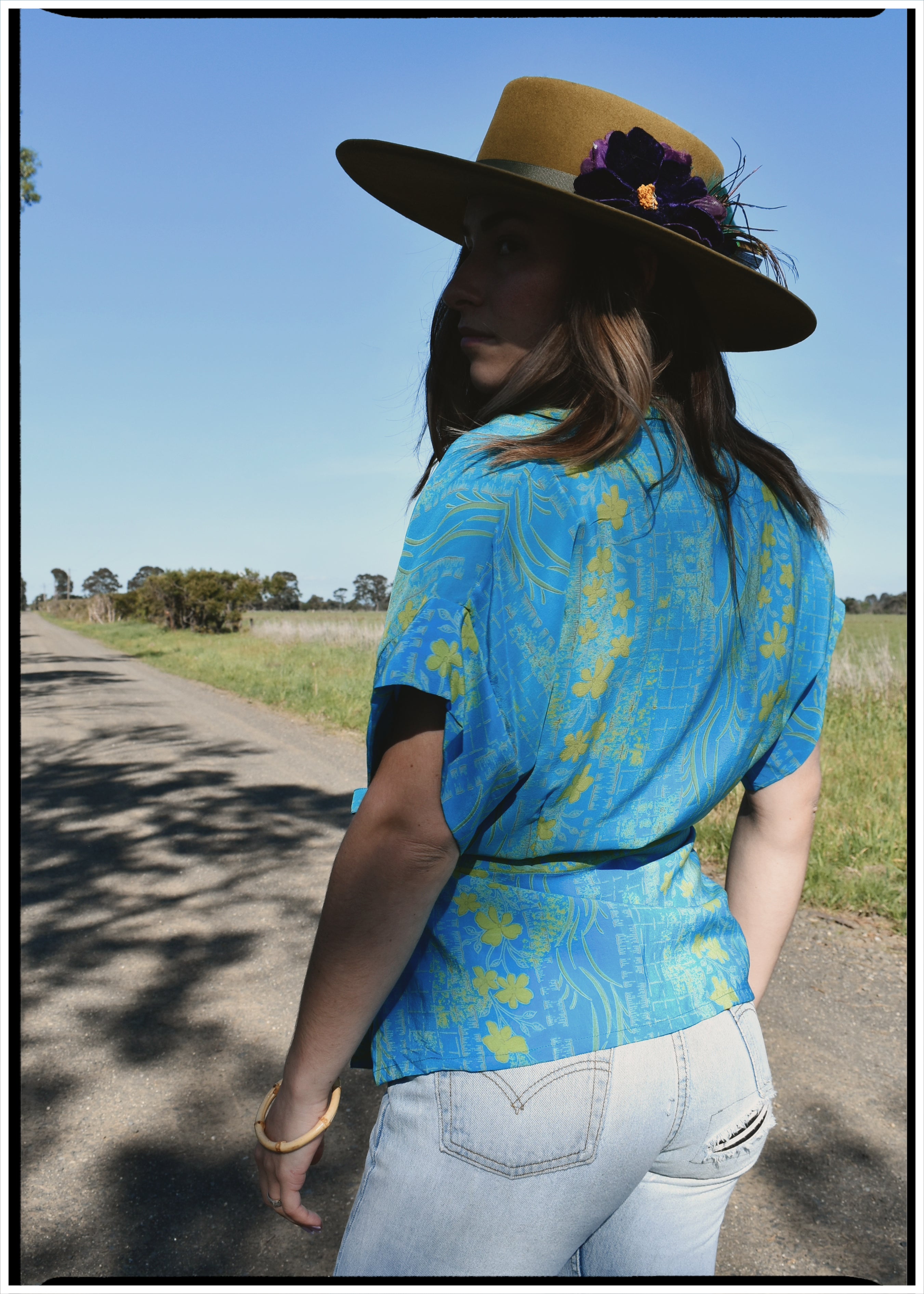 Bassia Silk Crepe Cross Tie Front Blouse ~ Breeze M
