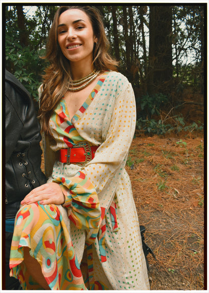 Caladium Wrap Silk Dress ~ Haute XL