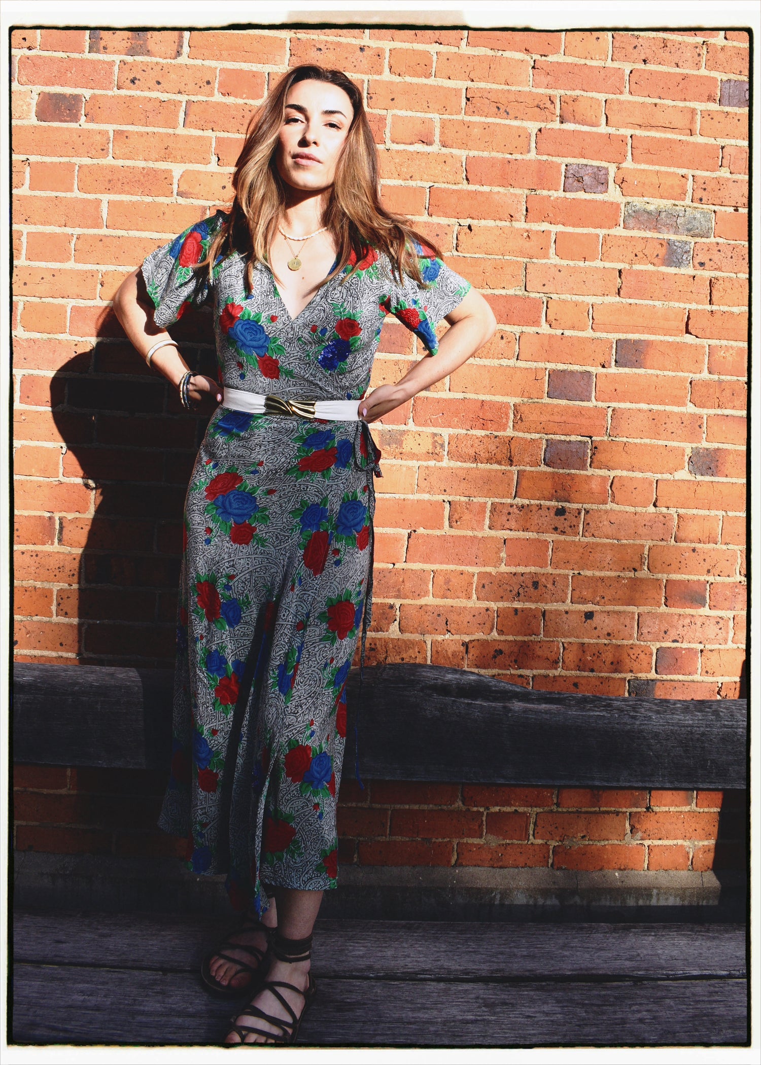 Liatris Silk Crepe Flutter Sleeve Wrap Dress ~ Cloisonné S
