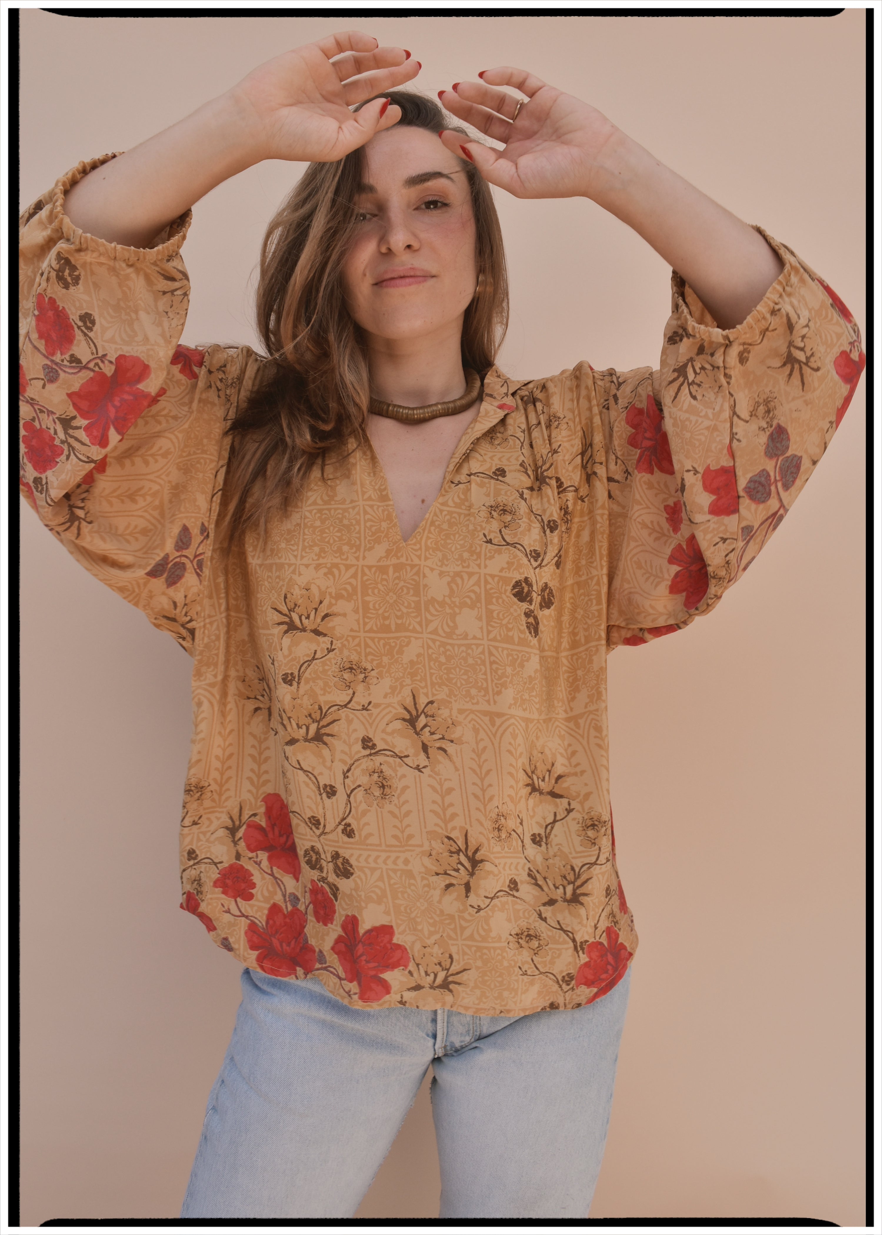Cleome Silk Crepe Shirt ~ Bamboo S &amp; L
