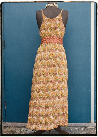 Eustoma Silk Crepe Swing Maxi Dress ~ Woods L