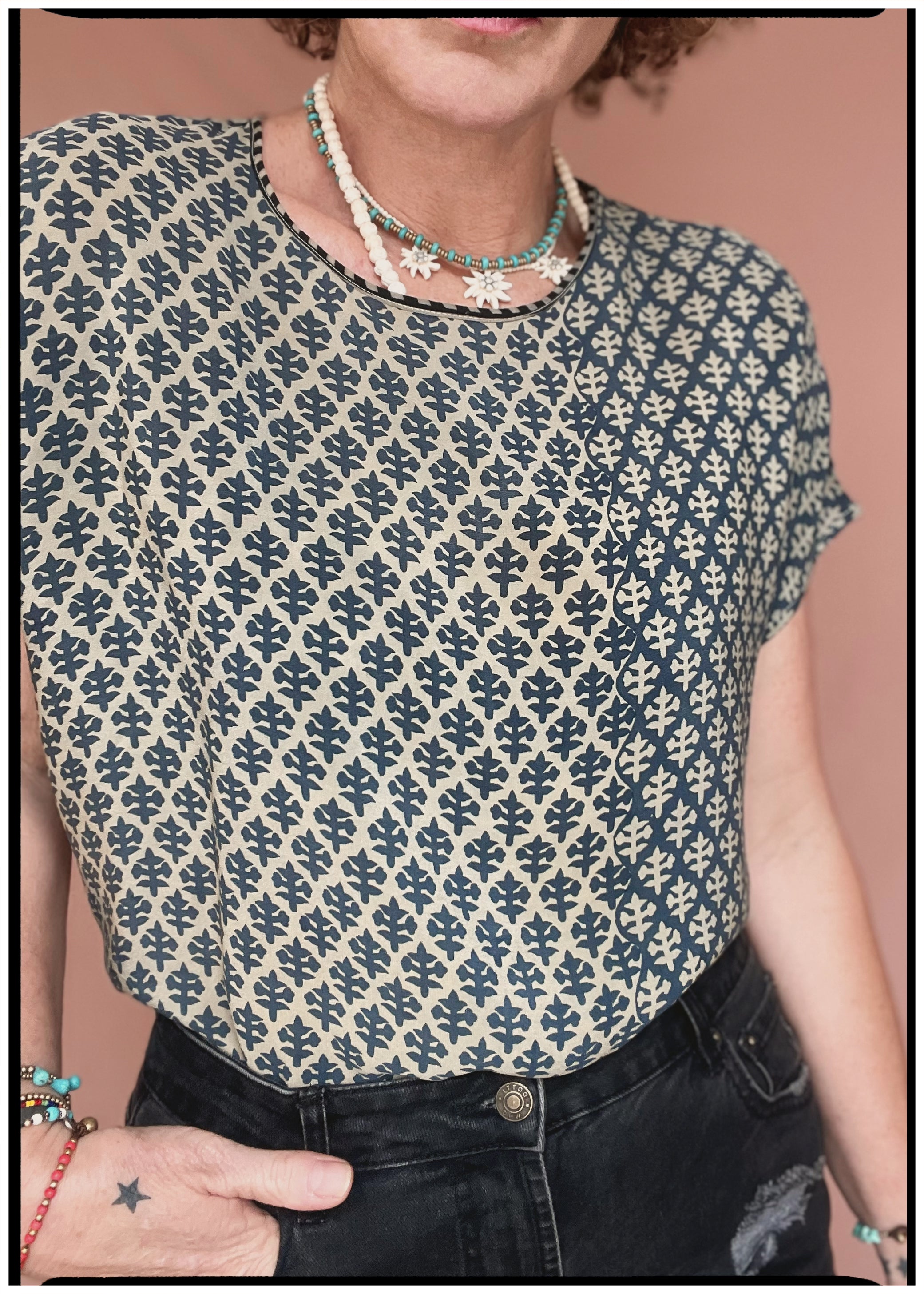 Viola Silk Crepe T-Shirt ~  Corio L