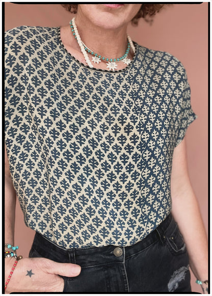 Viola Silk Crepe T-Shirt ~  Corio L