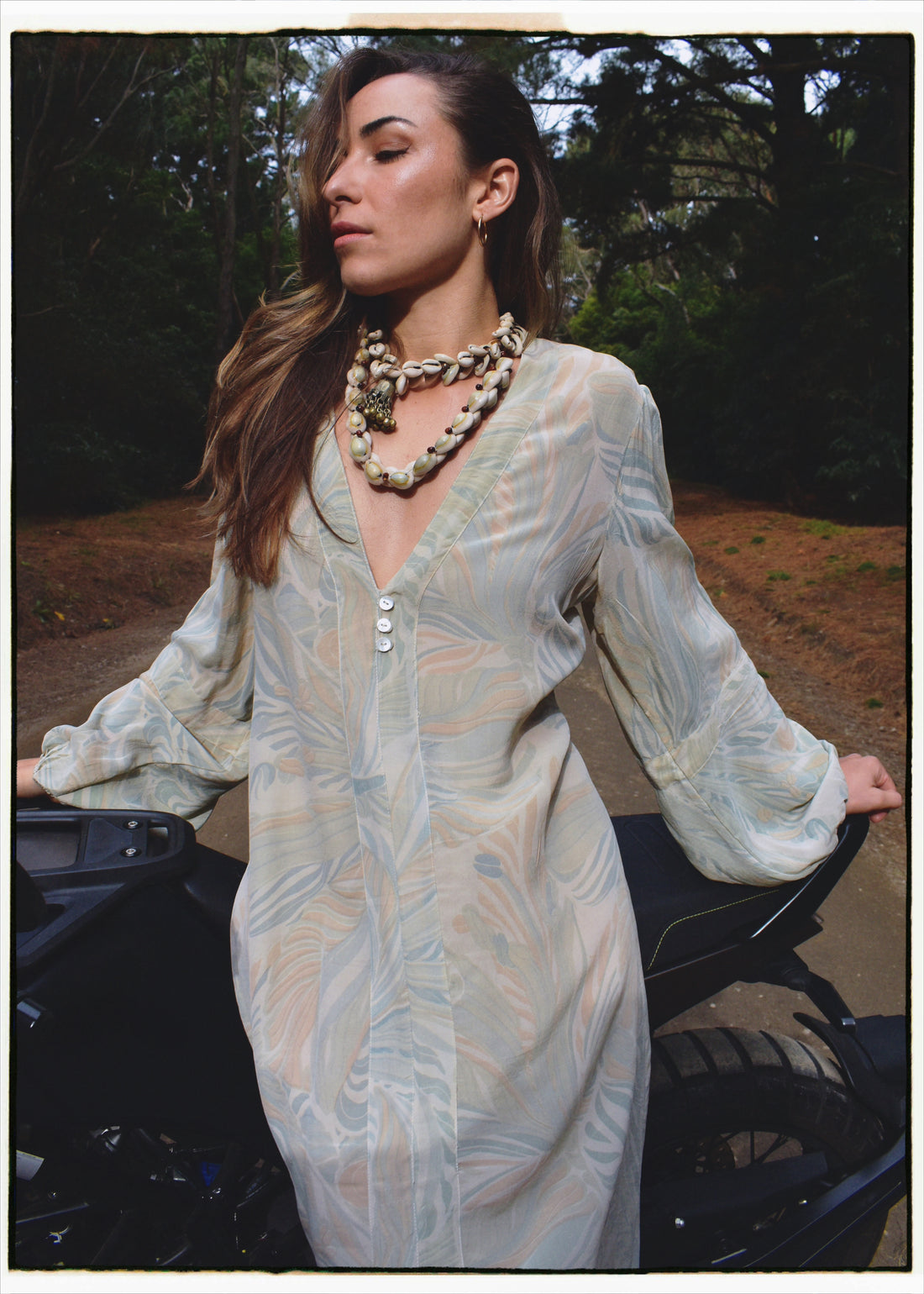 Zea Silk Crepe Kaftan Maxi Dress ~  Whispering XL