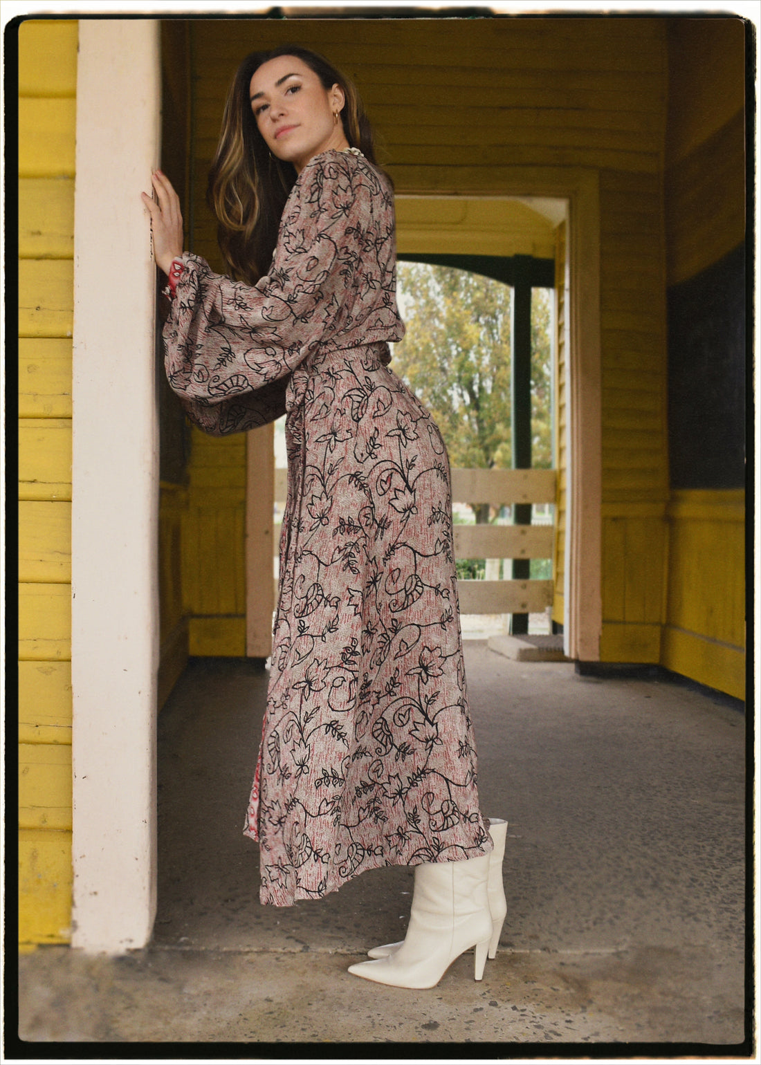 Caladium Silk Wrap Dress ~ Willow S