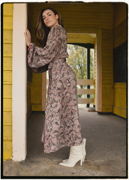 Caladium Silk Wrap Dress ~ Willow S