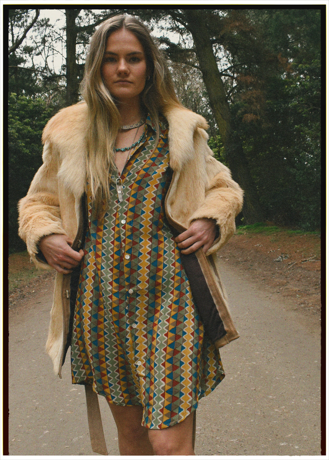 Astralagus Silk Crepe Oversized Shirt ~ Harlequin