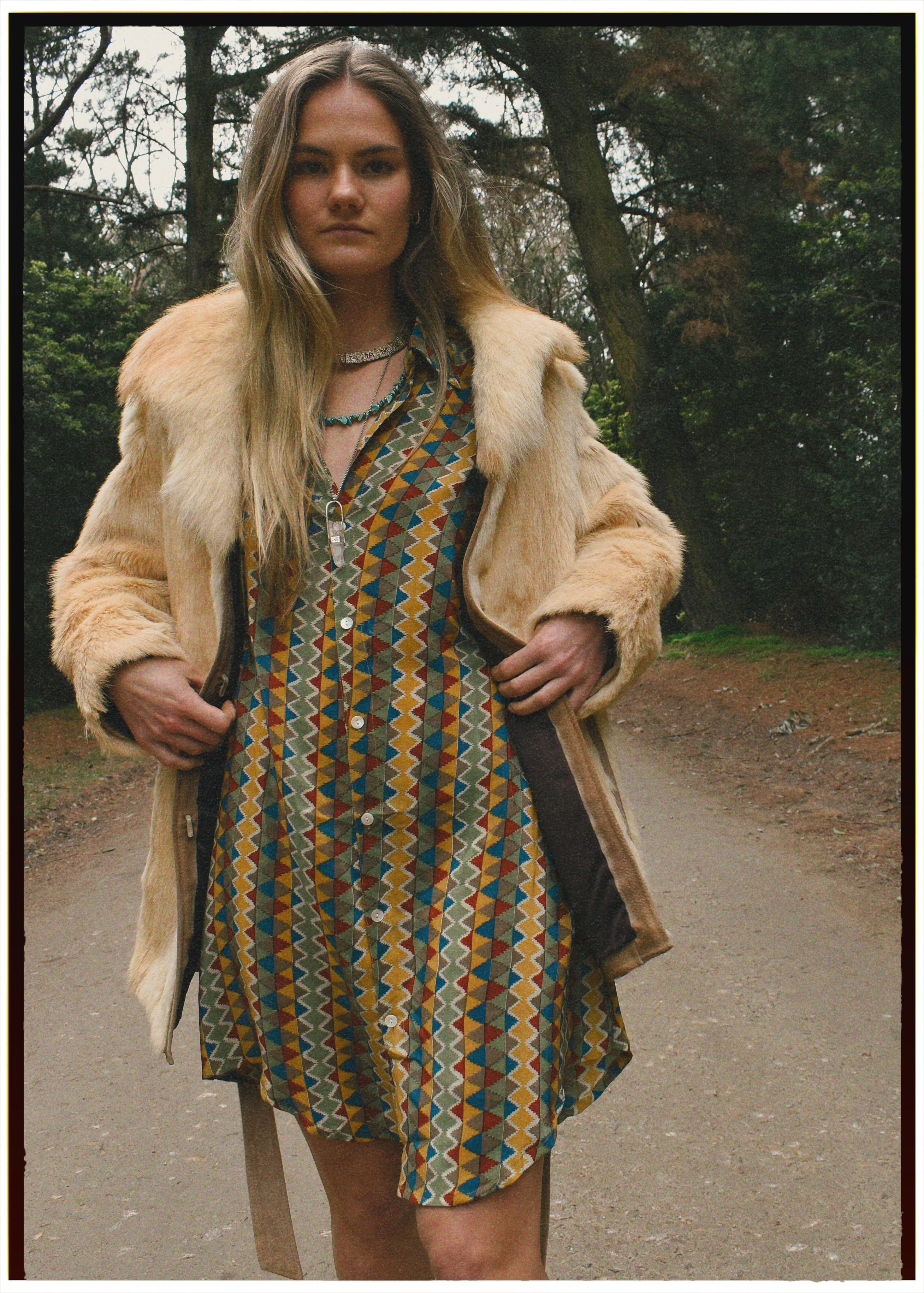 Astralagus Silk Crepe Oversized Shirt ~ Harlequin