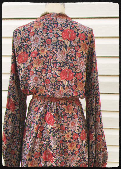 Caladium Wrap Silk Dress ~ Dragonfly L