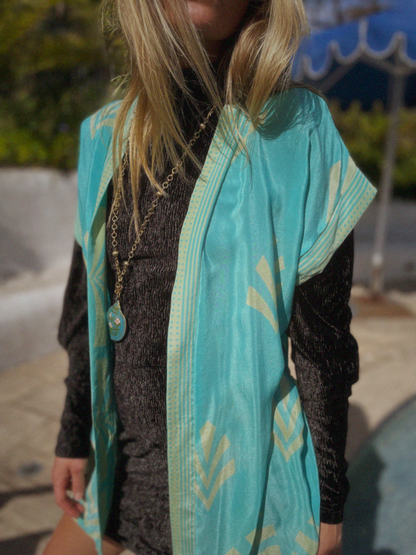 Pilea Silk Crepe Wrap Kimono Top ~ Petit S/M