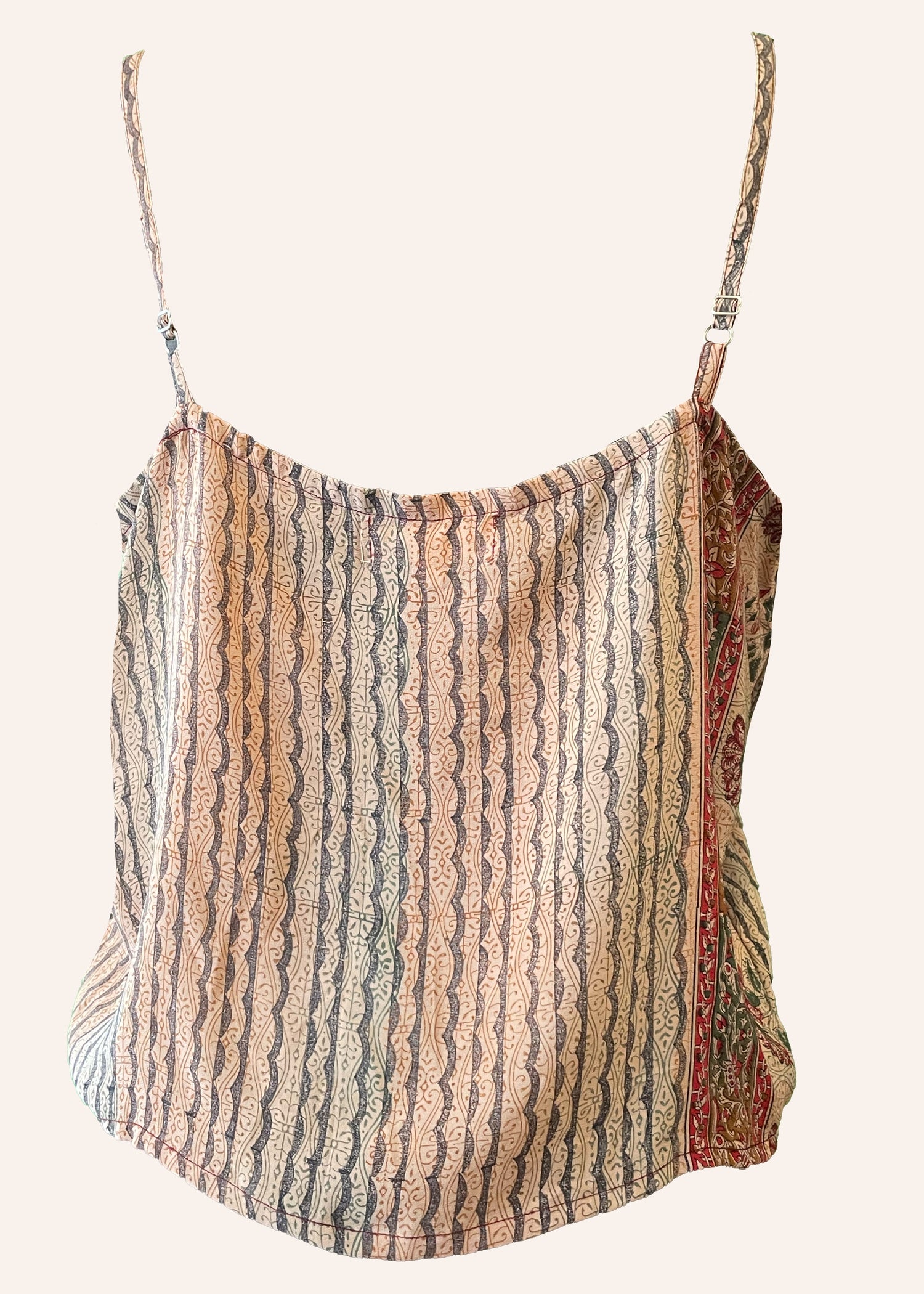 Reseda Silk Crepe Camisole Top ~ Bark XL