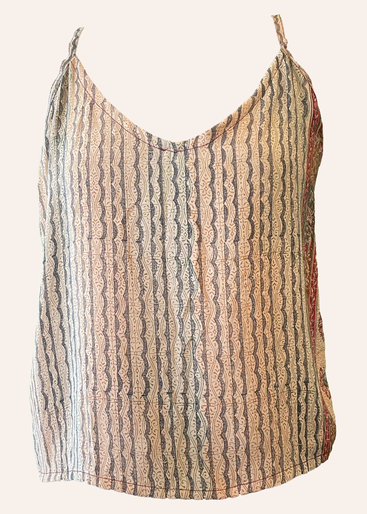 Reseda Silk Crepe Camisole Top ~ Bark XL