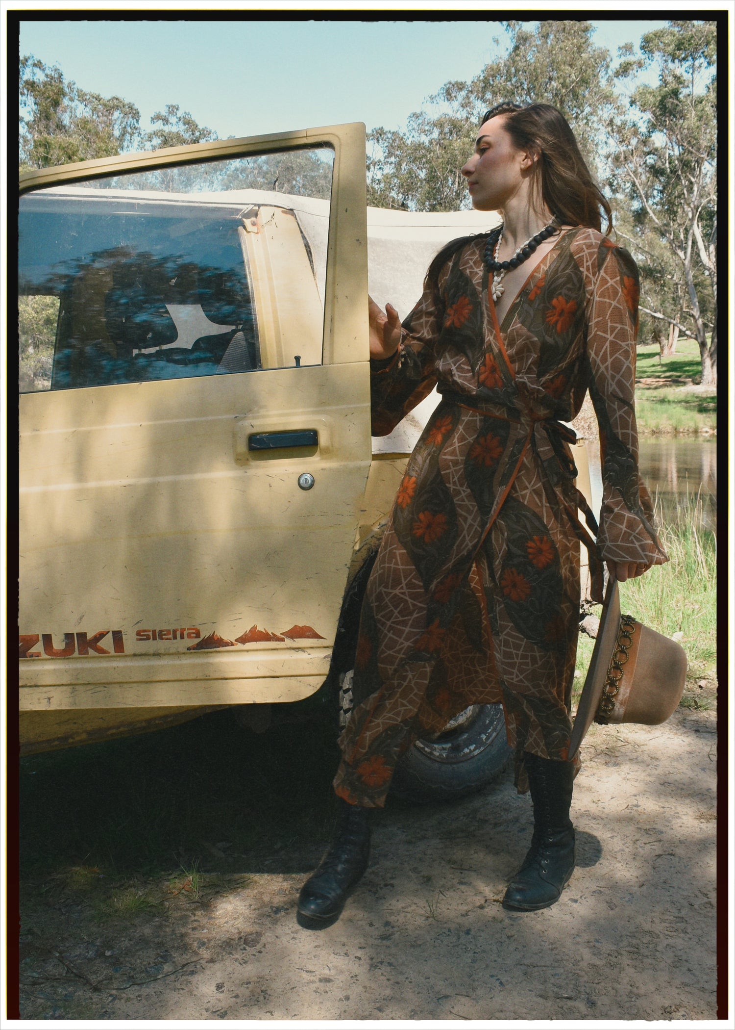 Caladium Wrap Silk Dress ~ Inca M