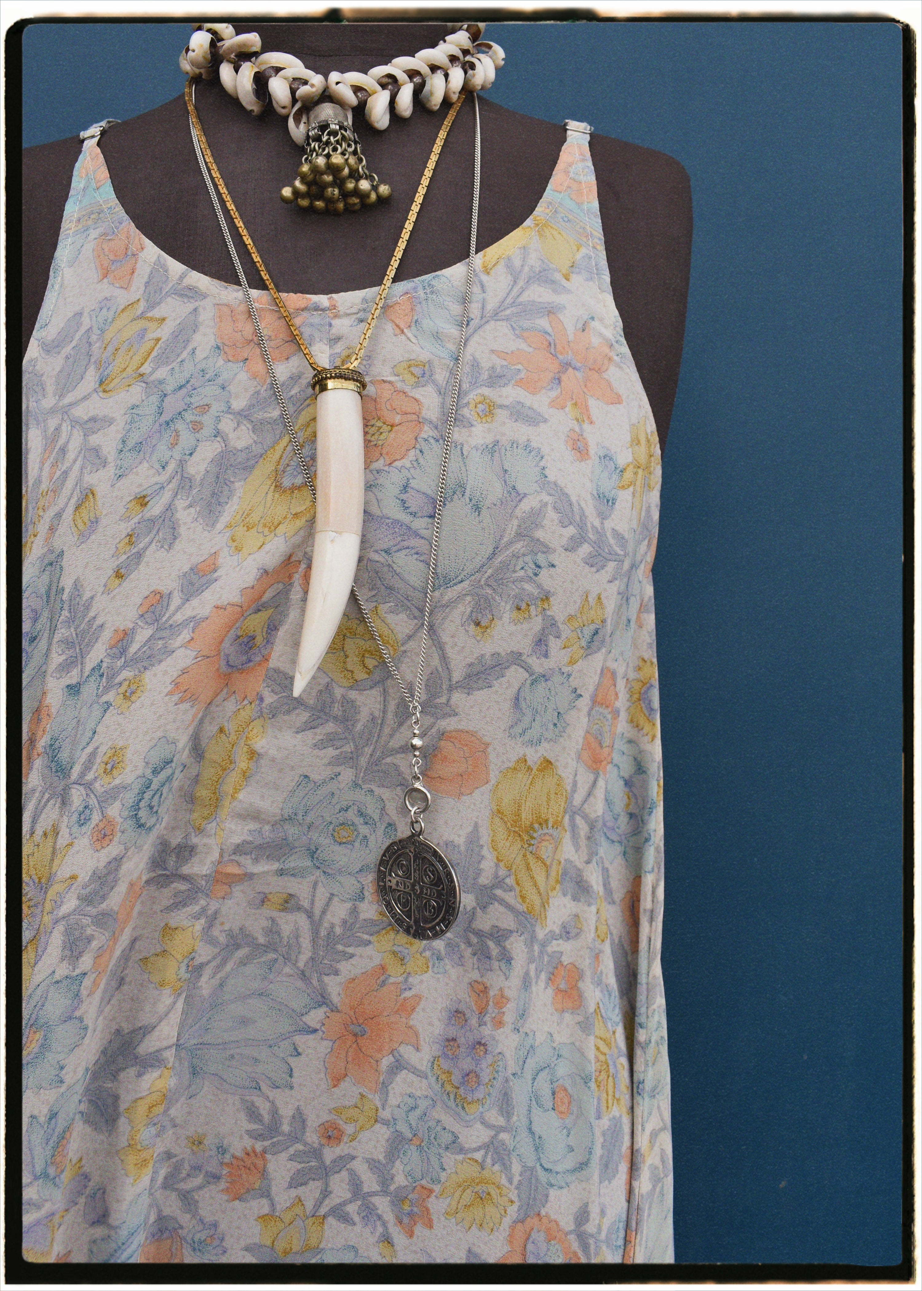 Eustoma Silk Crepe Swing Maxi Dress ~ Creme L