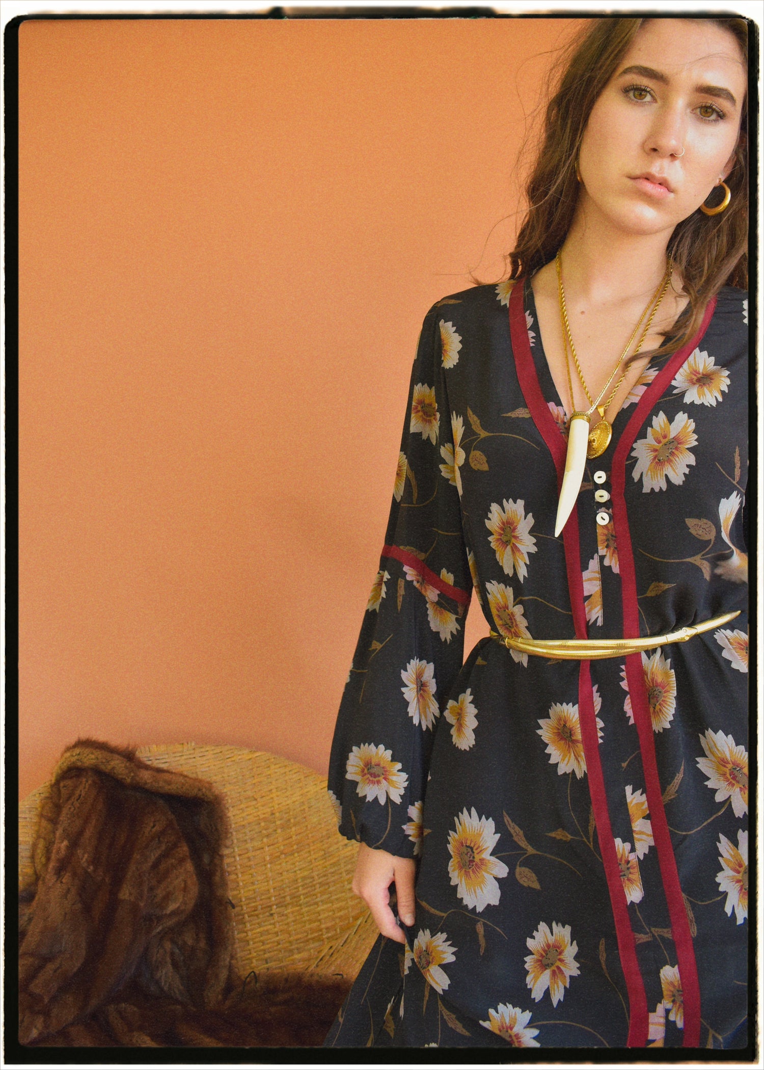 Zea Silk Crepe Kaftan Maxi Dress ~  Eclipse M