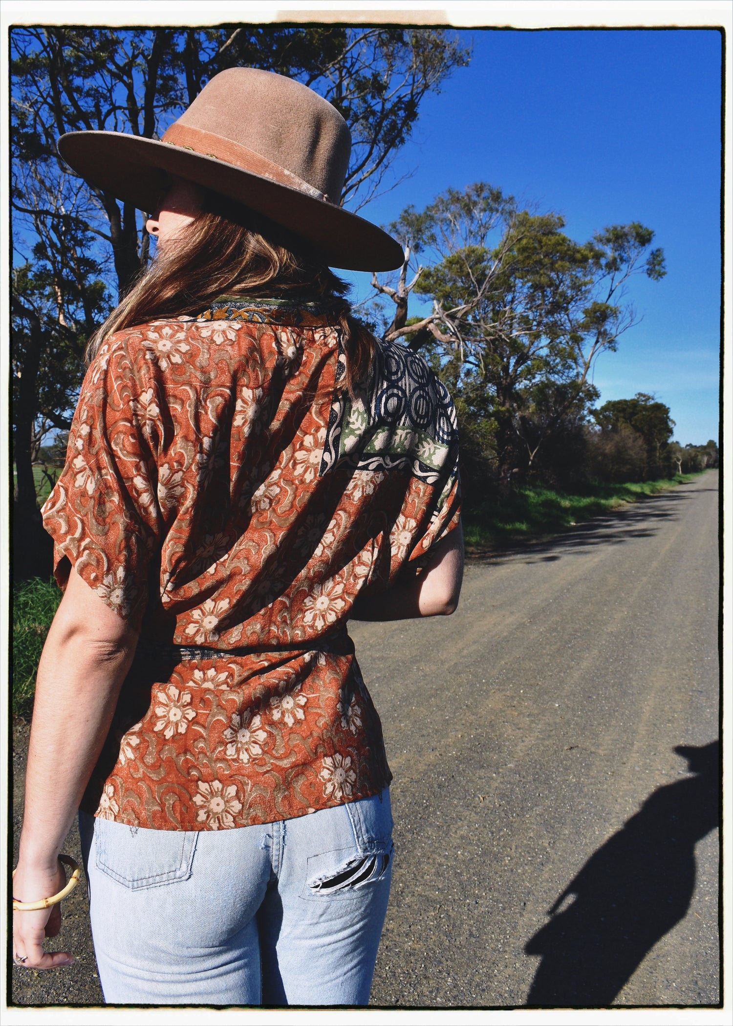 Bassia Silk Crepe Cross Tie Front Blouse ~ Adobe L