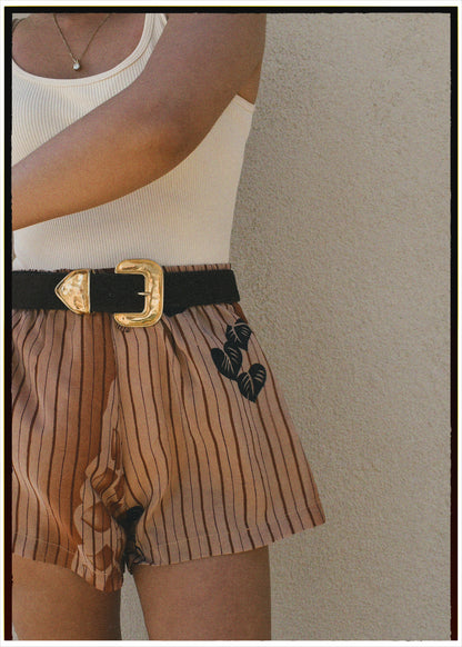 Fumaria Silk Shorts ~ Bark XS