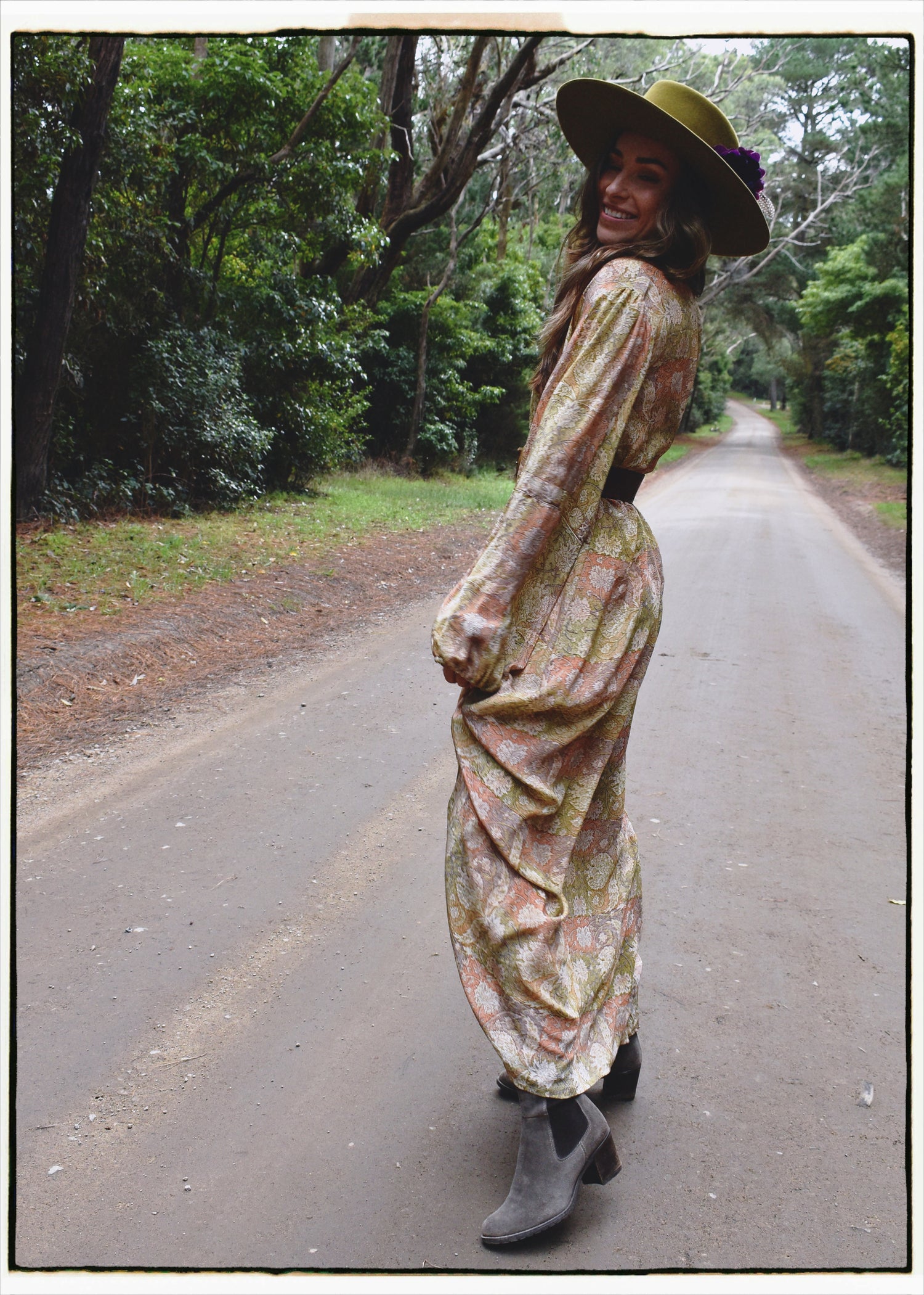 Zea Silk Crepe Kaftan Maxi Dress ~  Nomad XL