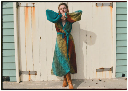 Caladium Wrap Silk Dress ~ Algiers L