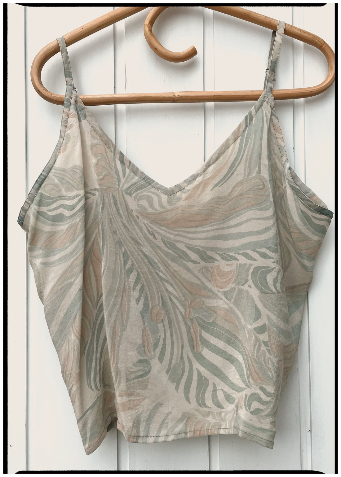 Reseda Silk Crepe Camisole Top ~ Pearl XL