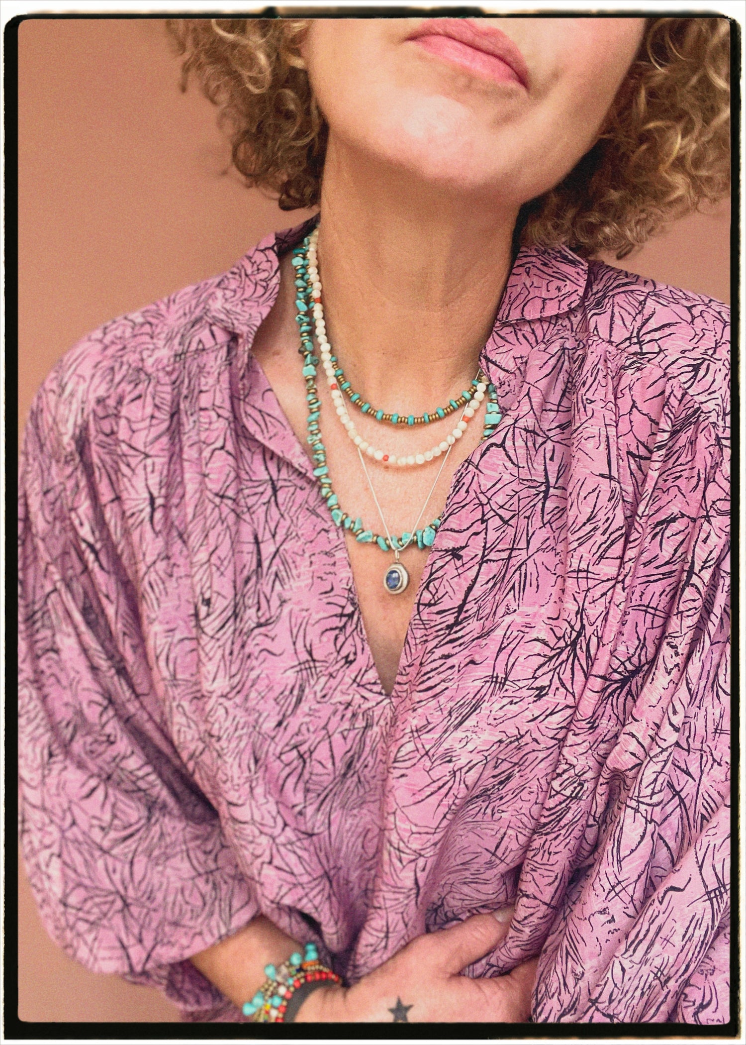 Ochna Silk Crepe Shirt ~ Violet XL