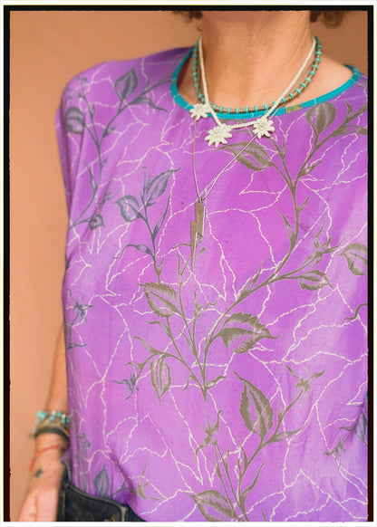 Viola Silk Crepe T-Shirt ~ Lavender S