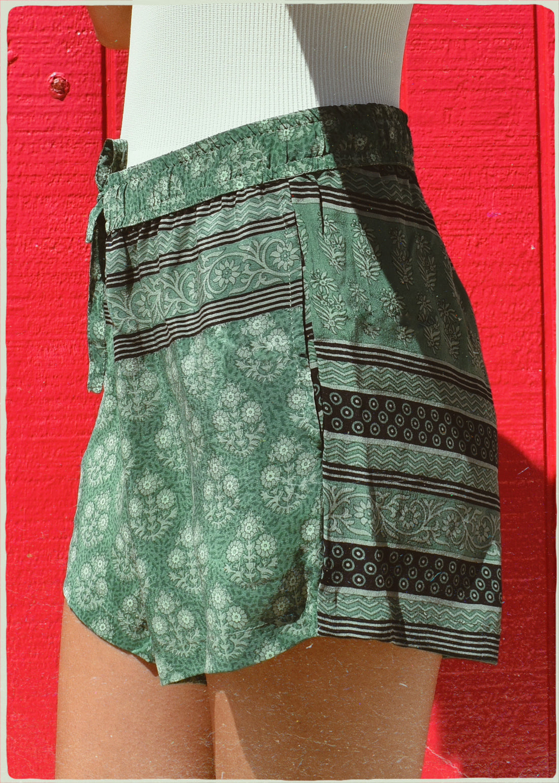 Fumaria Silk Shorts ~ Moss XS
