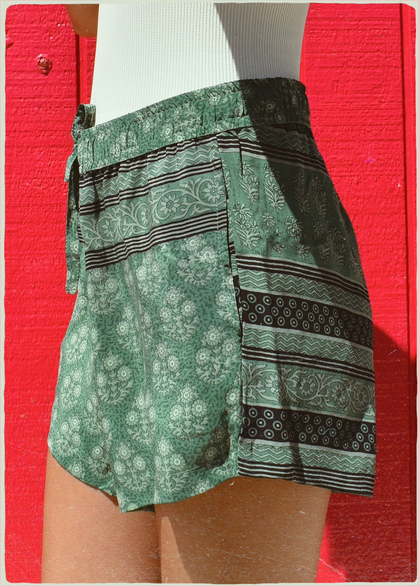 Fumaria Silk Shorts ~ Moss XS