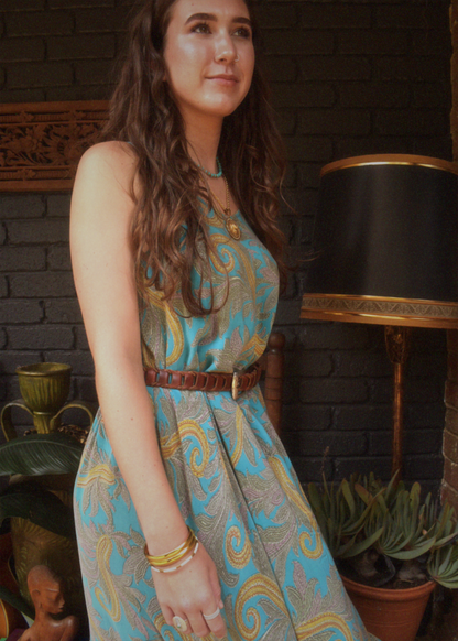 Eustoma Silk Crepe Swing Maxi Dress ~ Danube XL