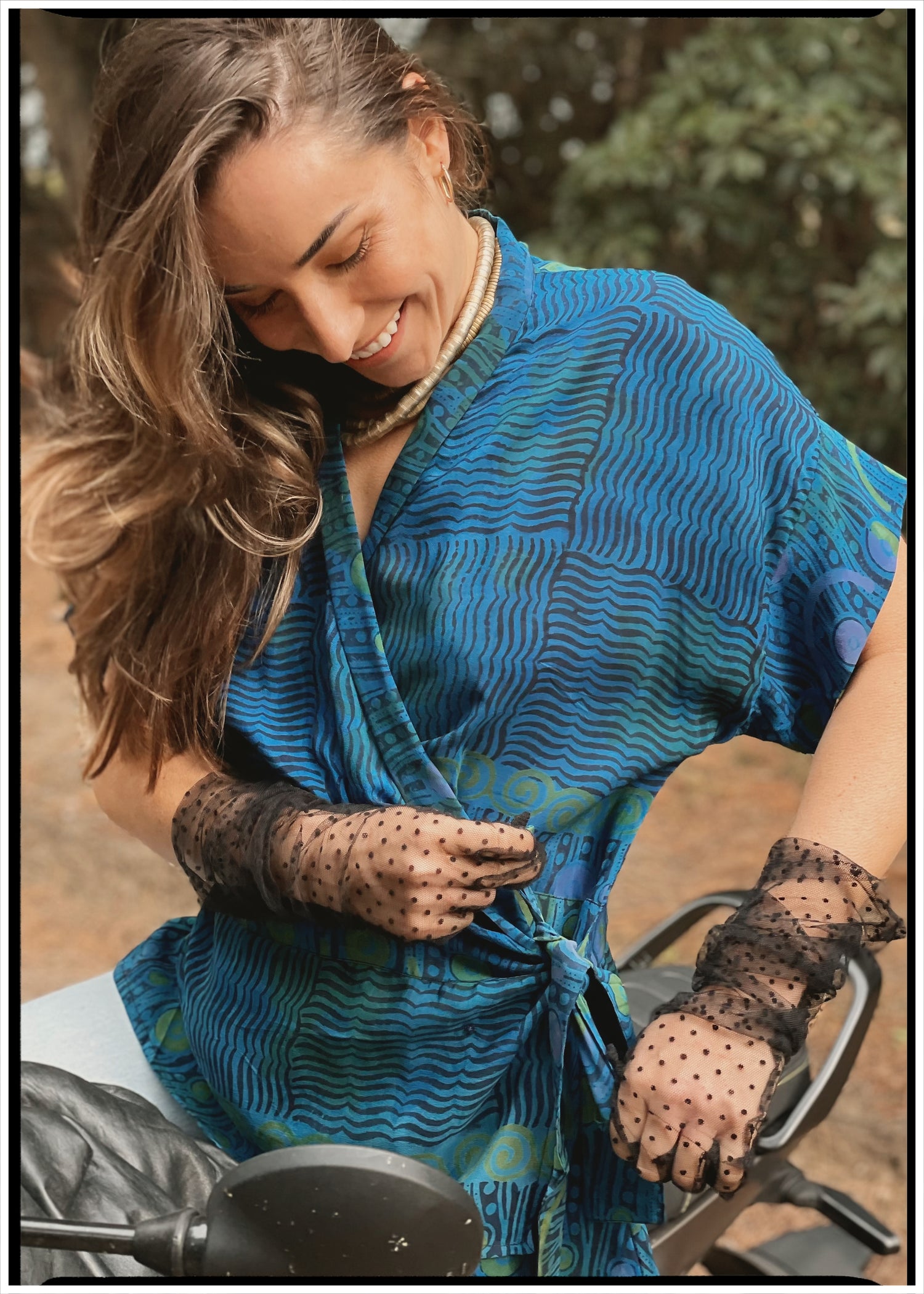Bassia Silk Crepe Cross Tie Front Blouse ~  Maya XL