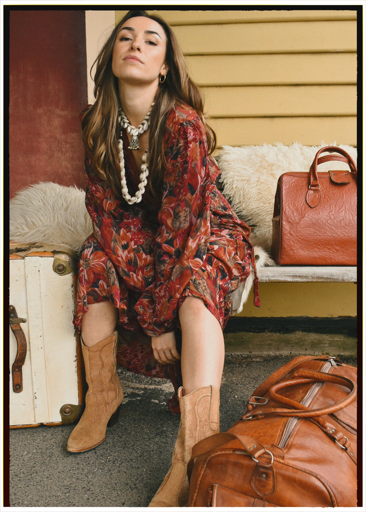 Caladium Wrap Silk Dress ~ Frankie M